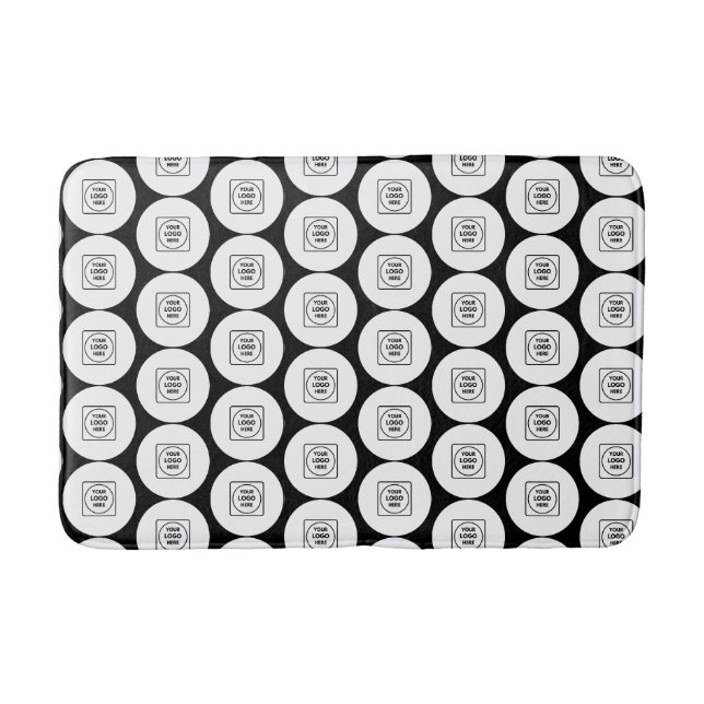 Repeating Logo or Image Pattern Branding Bath Mat (Front)