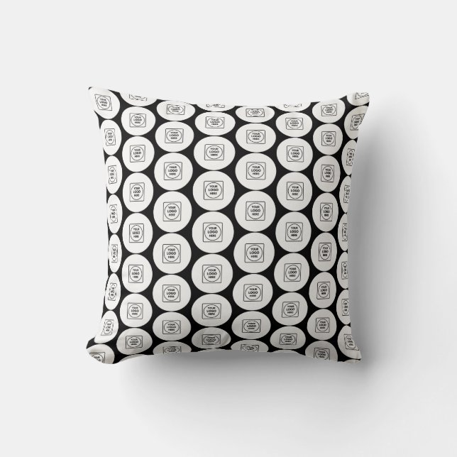 Repeating Logo or Image Pattern Throw Pillow (Front)
