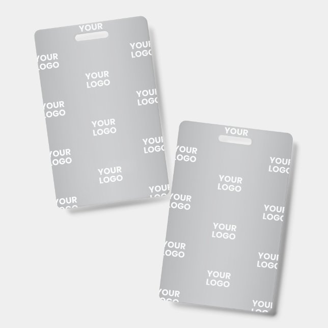 Repeating Logos on Grey Gradient (editable color) Badge (Front & Back)