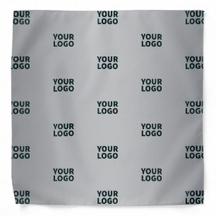 Repeating Logos on Grey Gradient (editable color) Bandana