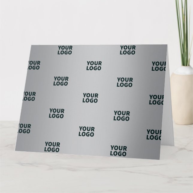 Repeating Logos on Grey Gradient (editable color) Card (Front)