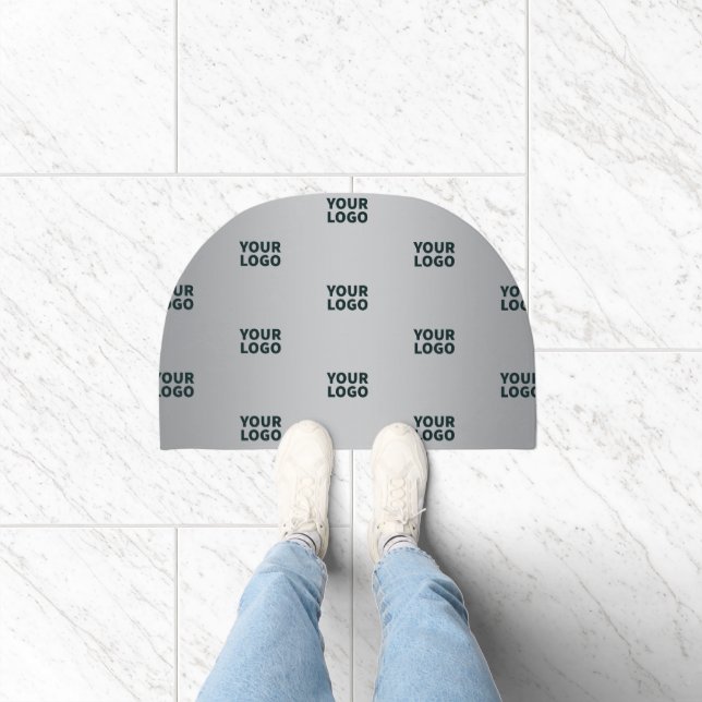 Repeating Logos on Grey Gradient (editable color) Doormat (Indoor)