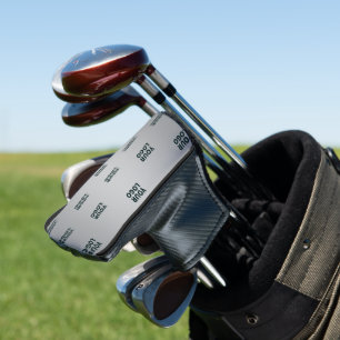 Repeating Logos on Grey Gradient (editable color) Golf Head Cover