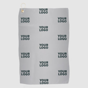 Repeating Logos on Grey Gradient (editable color) Golf Towel