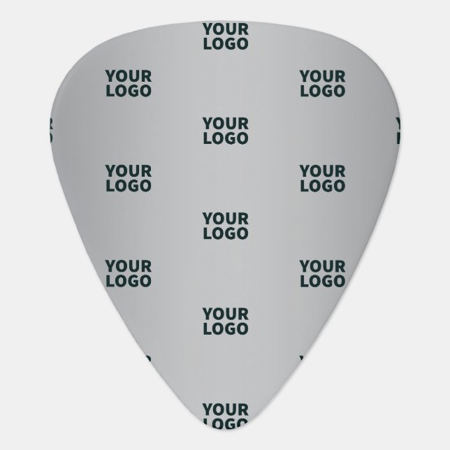 Repeating Logos on Grey Gradient (editable color) Guitar Pick (Front)