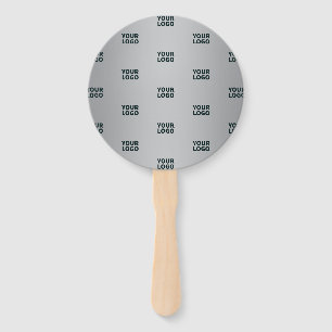Repeating Logos on Grey Gradient (editable color) Hand Fan