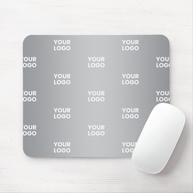 Repeating Logos on Grey Gradient (editable color) Mouse Pad (With Mouse)