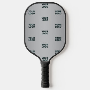 Repeating Logos on Grey Gradient (editable color) Pickleball Paddle