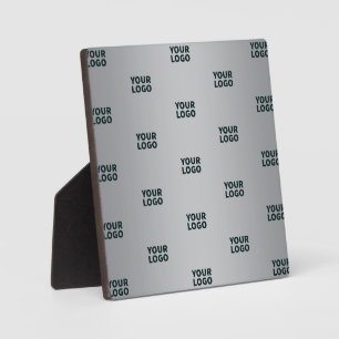 Repeating Logos on Grey Gradient (editable color) Plaque