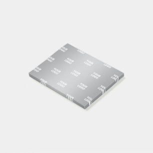 Repeating Logos on Grey Gradient (editable color) Post-it Notes