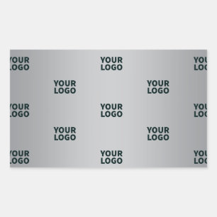 Repeating Logos on Grey Gradient (editable color) Rectangular Sticker