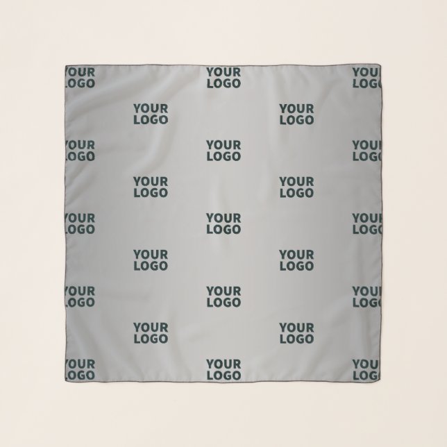 Repeating Logos on Grey Gradient (editable color) Scarf (Front)
