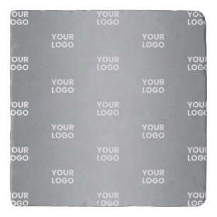 Repeating Logos on Grey Gradient (editable color) Trivet