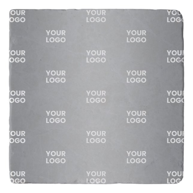 Repeating Logos on Grey Gradient (editable color) Trivet (Front)
