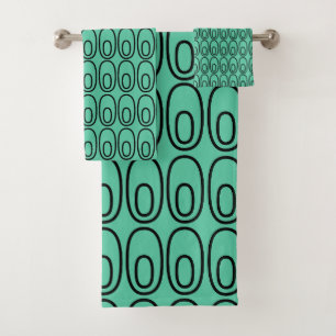 Repeating Mint Green Ovals Bath Towel Set