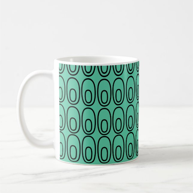 Repeating Mint Green Ovals Coffee Mug (Left)