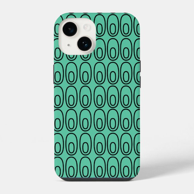 Repeating Mint Green Ovals Iphone Case (Back)