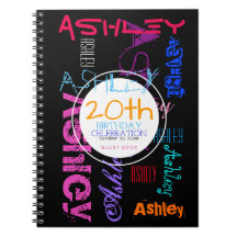 Repeating Name 6 Letters 20th Birthday GuestBook N