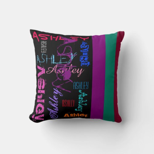 Repeating Name Ashley 6 letters Custom Pillow
