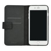 Repeating Name, Black, iPhone Wallet Case (Open)