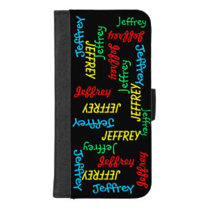 Repeating Name, Black, iPhone 8/7 Plus Wallet Case