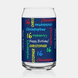Repeating Name, Blue Any Name Any Birthday Custom