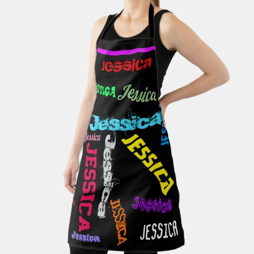 Repeating Name Cooking or Crafting Birthday Gift Apron