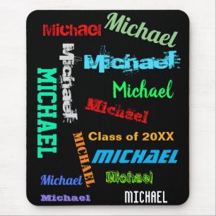Repeating Name Custom Message Gift Mouse Pad