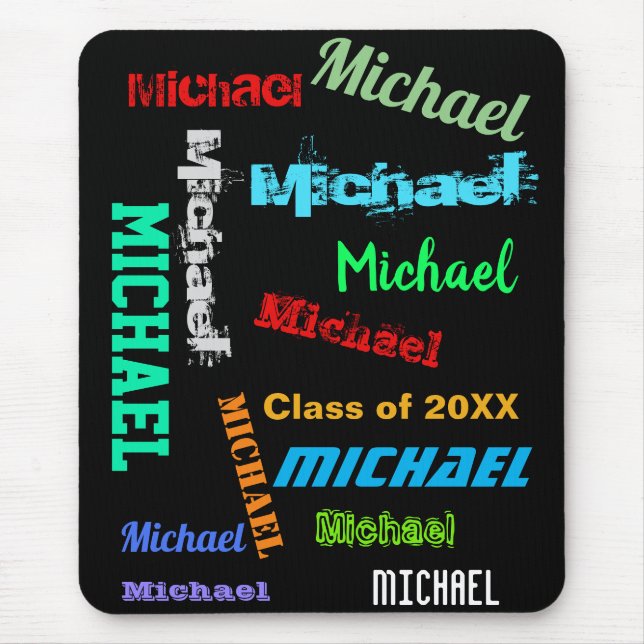 Repeating Name Custom Message Gift Mouse Pad (Front)