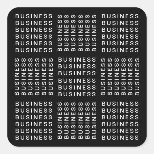 Repeating Name or Word Pattern Black & White Square Sticker