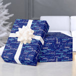 Repeating Name Personalized Blue & Silver Wrapping Paper<br><div class="desc">This repeating name personalized Christmas or everyday blue and silver wrapping paper features their name or family name in trendy shades of blue, silver, and white in a variation of different fonts. Great for wrapping Christmas gifts or all year long, and your friends and family will love seeing their gifts...</div>
