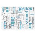 Repeating Name Personalized Blue White Gray