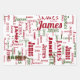 Repeating Name Personalized White Red Green Wrapping Paper Sheets