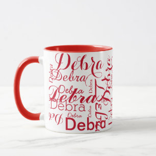 Repeating Name Typography Red Mug