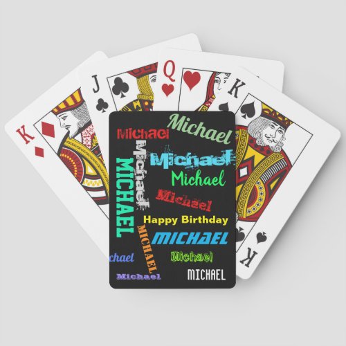 Repeating Name YOUR TEXT Gift Playing Cards