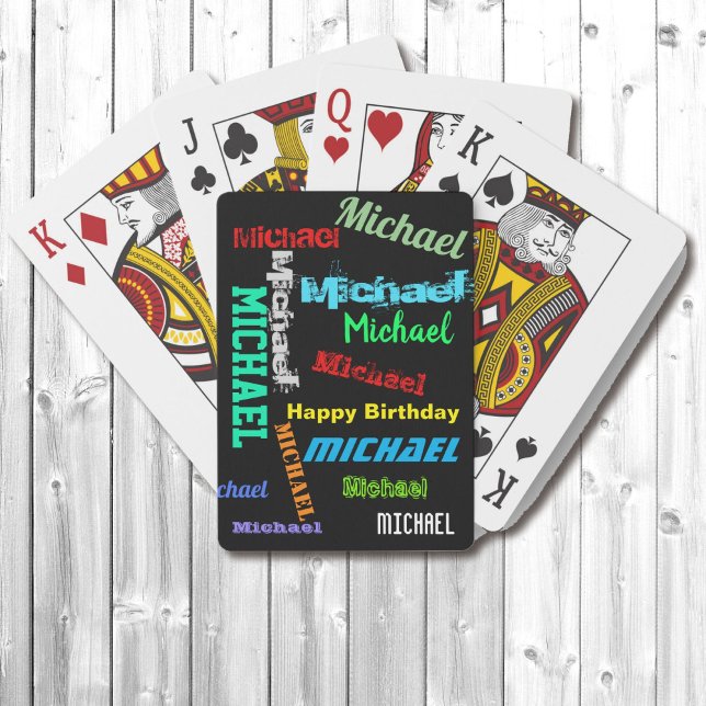 Repeating Name YOUR TEXT Gift Playing Cards (Creator Uploaded)