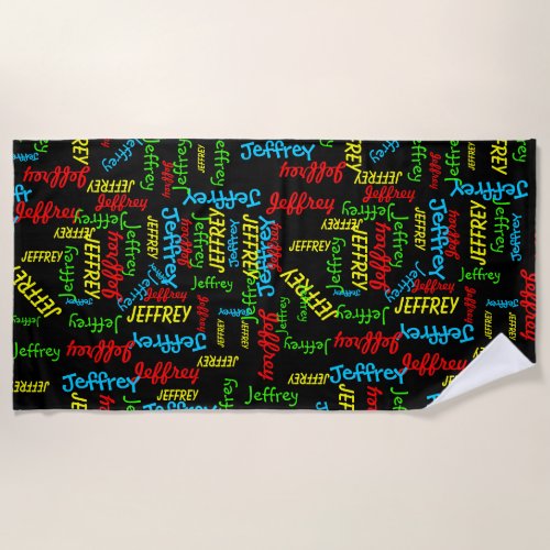 Repeating Names  Beach Towel