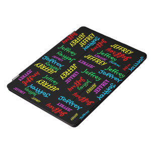Repeating Names, Colorful, Personalized Name iPad Pro Cover