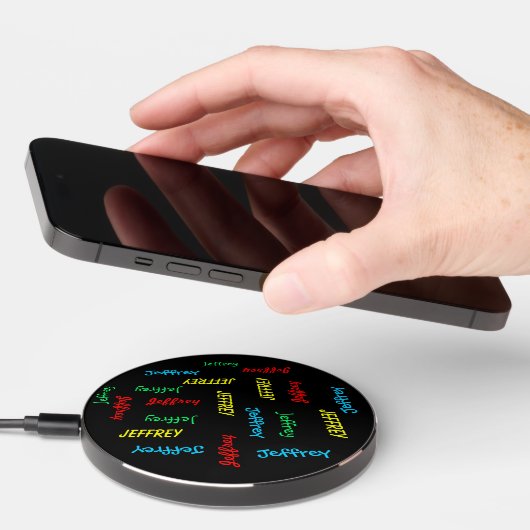 Repeating Names contemporary modern elegant budget Wireless Charger (Hand)