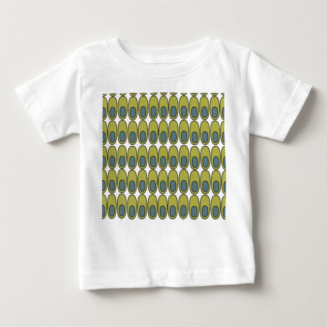 Repeating Olive Green and Gray Ovals Baby T-Shirt (Front)