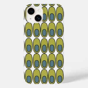 Repeating Olive Green and Gray Ovals Case-Mate iPhone 14 Case