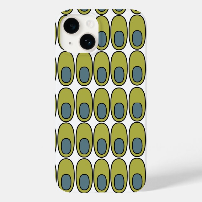 Repeating Olive Green and Gray Ovals Case-Mate iPhone Case (Back)