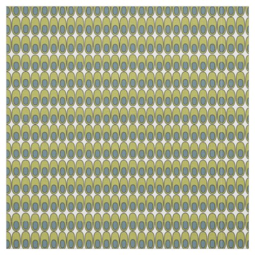 Repeating Olive Green and Gray Ovals Fabric