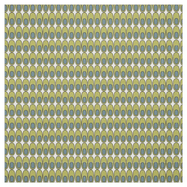 Repeating Olive Green and Gray Ovals Fabric (Swatch)