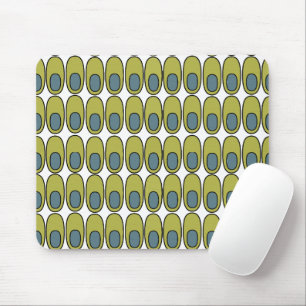 Repeating Olive Green and Gray Ovals Mouse Pad