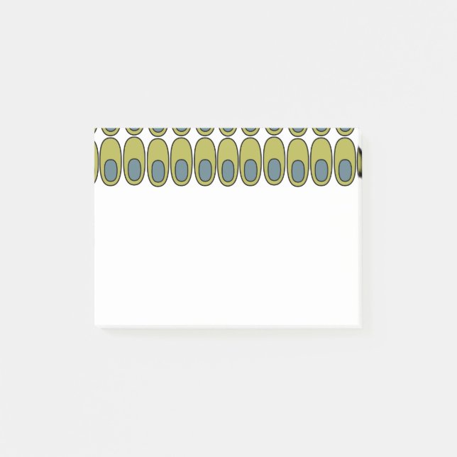 Repeating Olive Green and Gray Ovals Post-it Notes (Front)