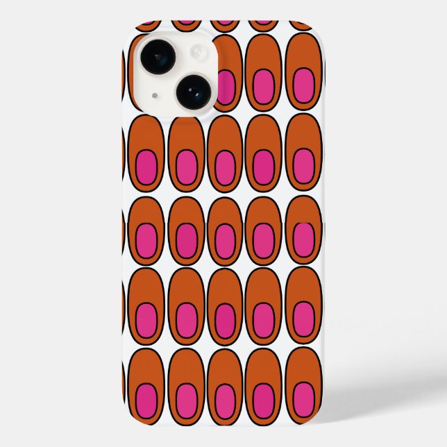 Repeating Orange and Pink Ovals Case-Mate iPhone Case (Back)