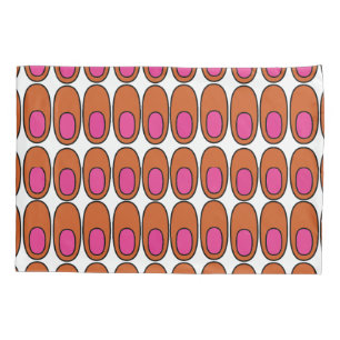 Repeating Orange and Pink Ovals Pillow Case