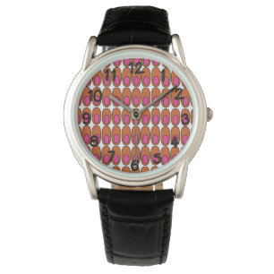 Repeating Orange and Pink Ovals Watch