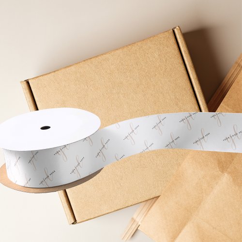 Repeating Pattern Business Logo Brand Packaging Satin Ribbon